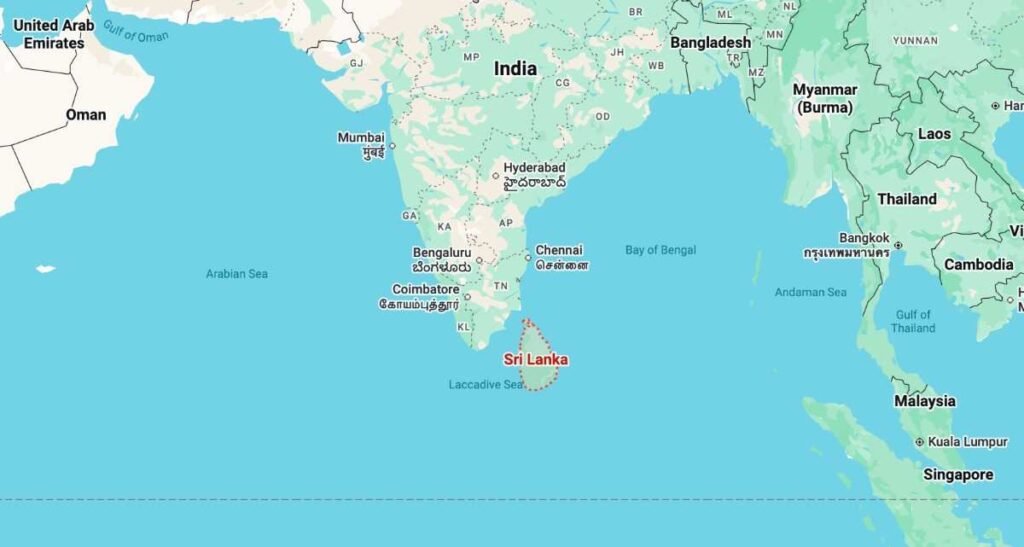 Шри Ланка на карте